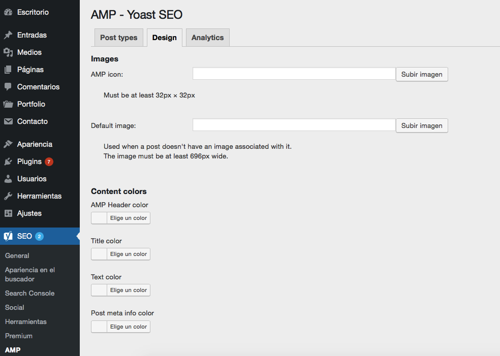 Там вы можете установить значок для вашего сайта WordPress AMP, настроить цветовую схему и даже добавить собственный CSS: