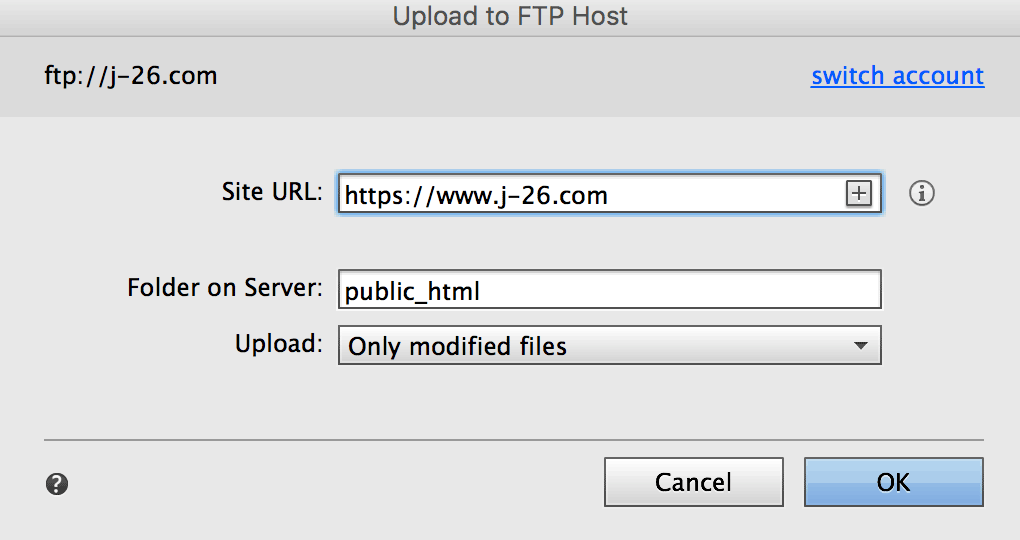 Одним из наиболее важных мест для сохранения согласованности URL-адреса является URL-адрес, который вы используете при загрузке своего сайта в Muse