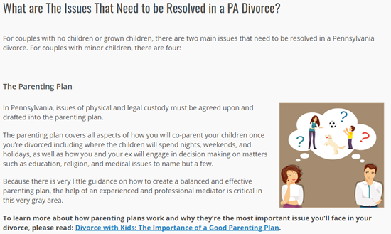 Мы создали общий обзор четырех основных тем развода в каждом из пяти штатов, со ссылками на посты в блогах по штатам